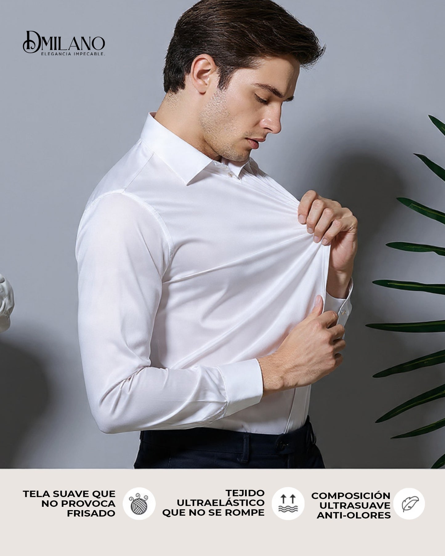 Camisa elastizada Demilano® Calce perfecto, tela europea. (Oferta 2X1)