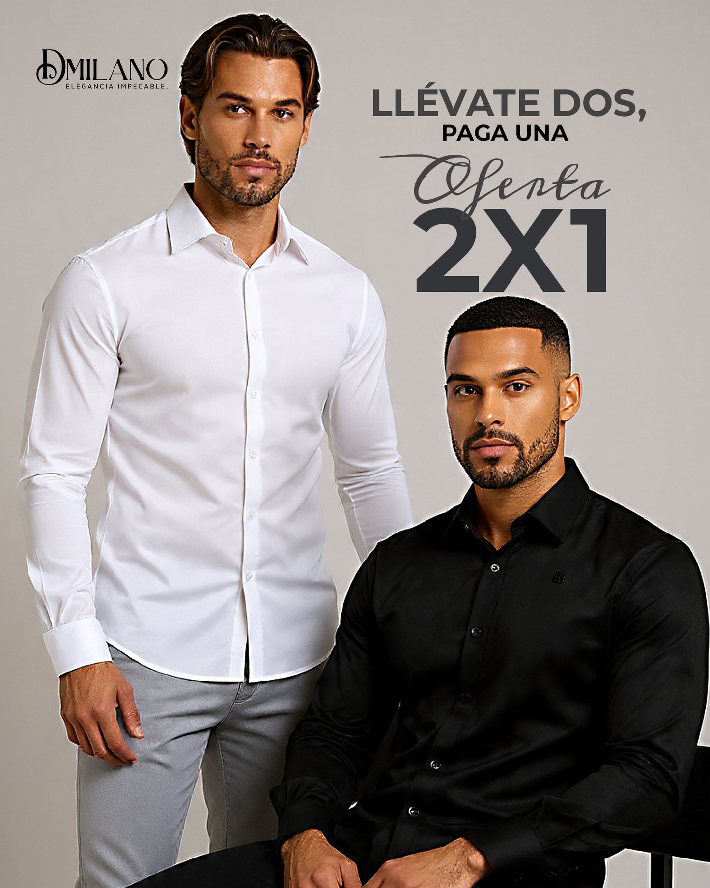 Camisa elastizada Demilano® Calce perfecto, tela europea. (Oferta 2X1)