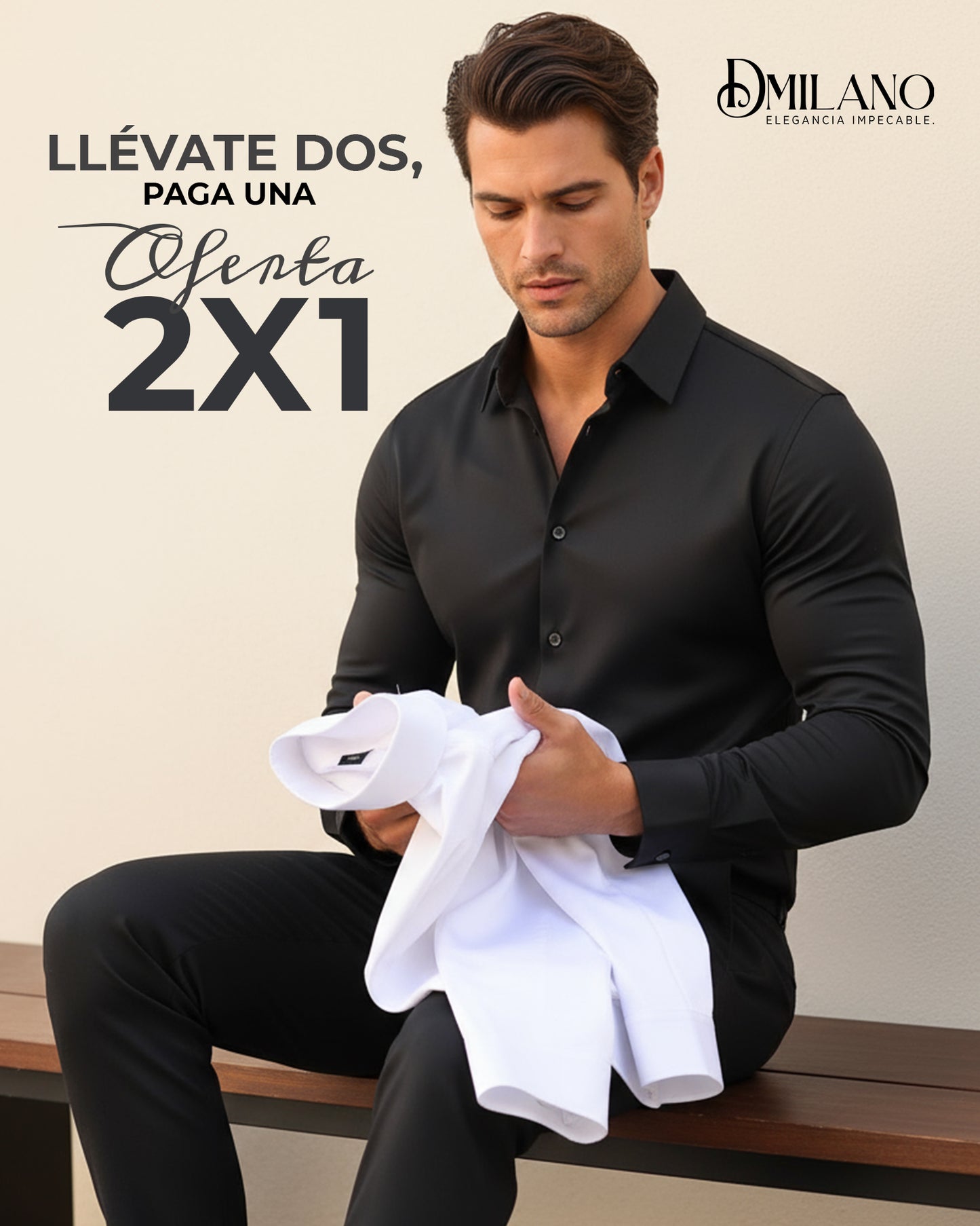 Camisa elastizada Demilano® Calce perfecto, tela europea. (Oferta 2X1)